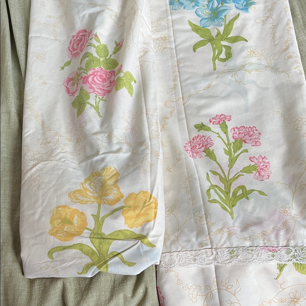 Vintage Floral Contry Cottage Wamsutta Supercale Plus sheet set twin - Picture 4 of 16